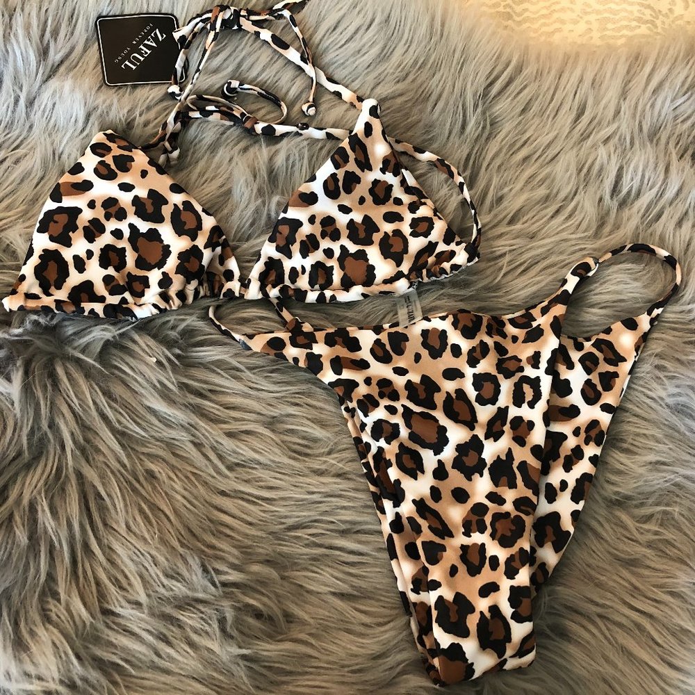 Zaful Leopard Print Bathing Suit